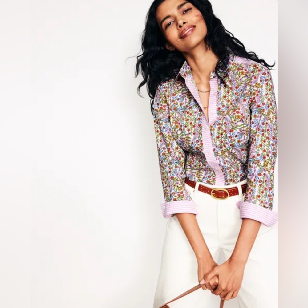Boden Multicolor Floral Button Down Shirt